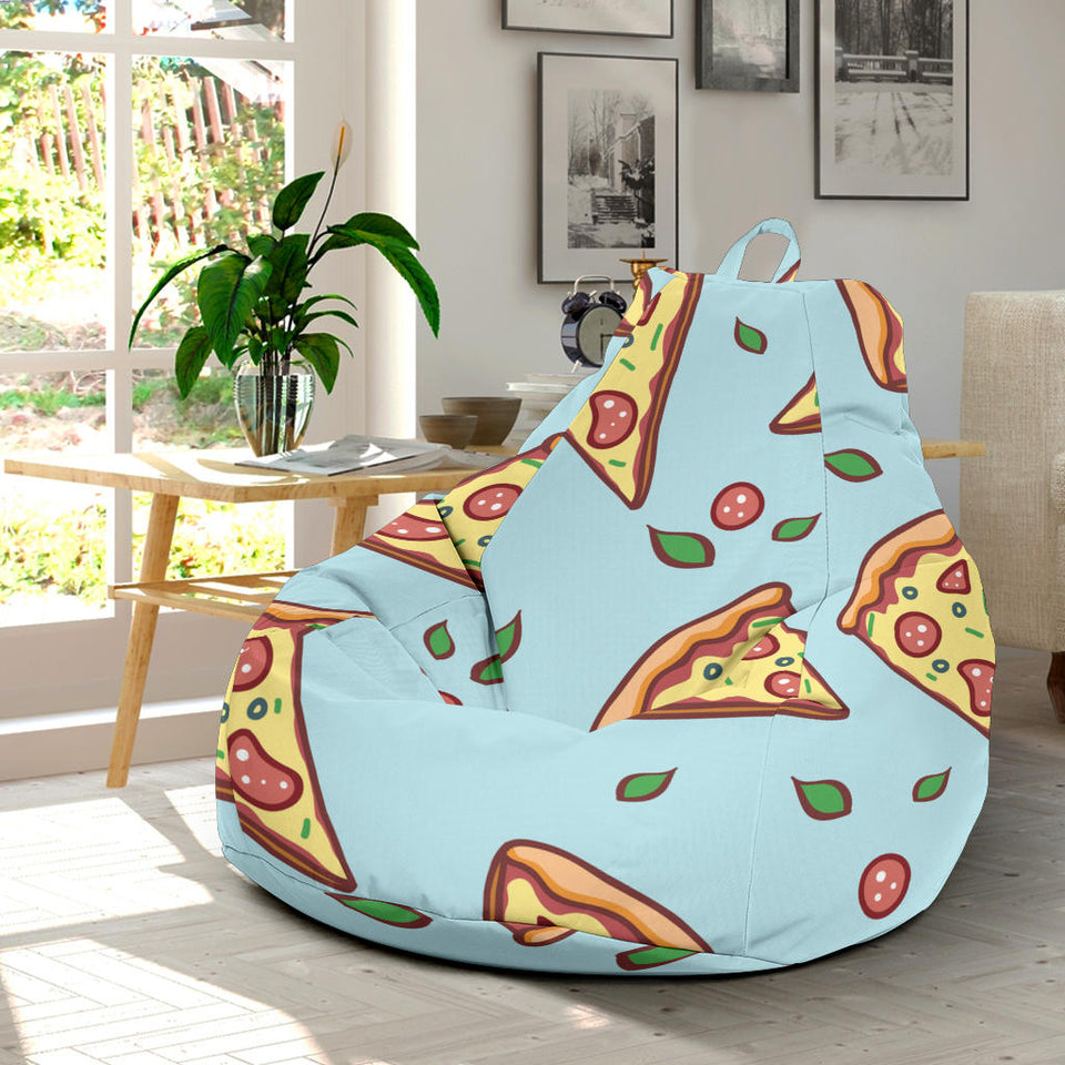 Hand Drawn Pizza Blue Background Bean Bag Cover