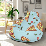 Hand Drawn Pizza Blue Background Bean Bag Cover