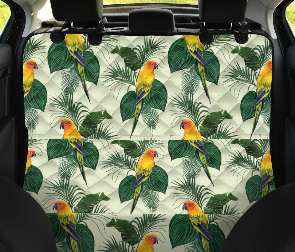 Beautiful Parrot Palm Leaves Pattern Dog Car Seat Covers