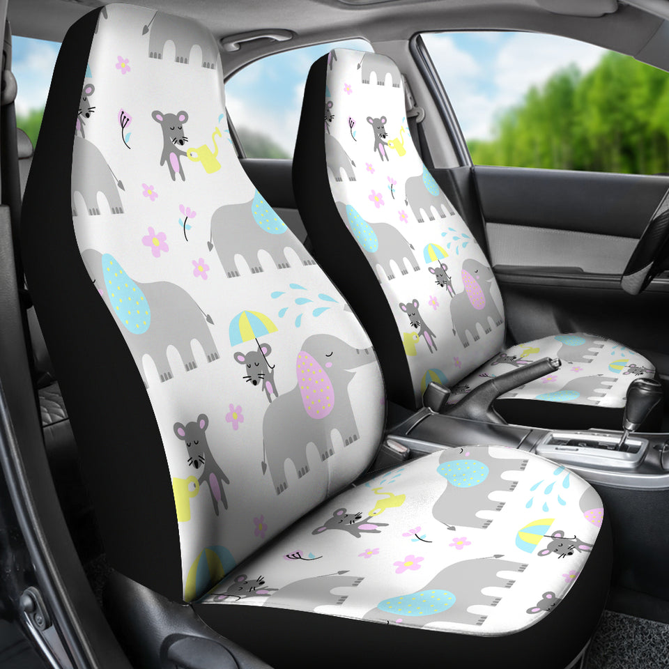 Cute Elephant Mouse Pattern Universal Fit Car Seat Covers
