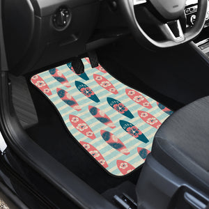 Surfboard Pattern Print Design 02 Front and Back Car Mats