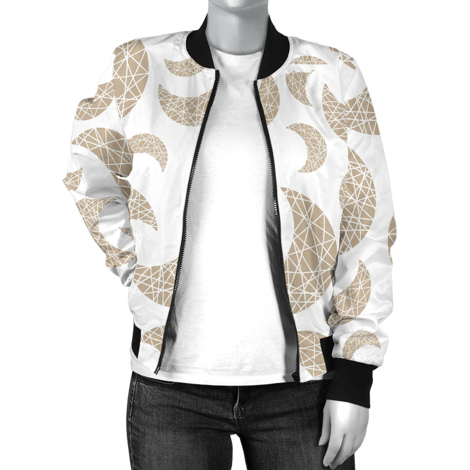 Cool Gold Moon Abstract Pattern Women'S Bomber Jacket