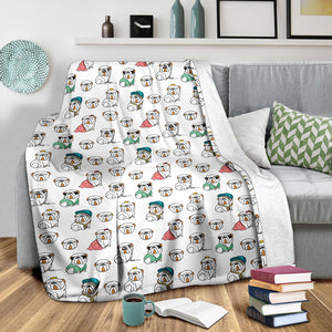 English Bulldog Pattern Print Design 03 Premium Blanket