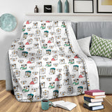 English Bulldog Pattern Print Design 03 Premium Blanket