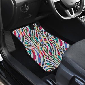 Colorful Zebra Skin Pattern Front Car Mats