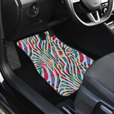 Colorful Zebra Skin Pattern Front Car Mats
