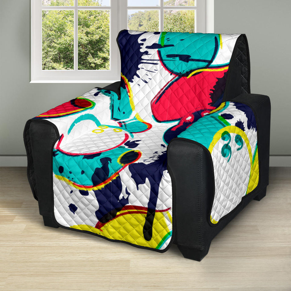 watercolor bowling ball pins Recliner Cover Protector