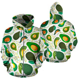 Avocado Design Pattern Zip Up Hoodie