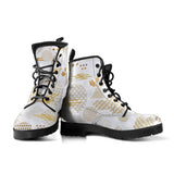 Beautiful Gold Japanese Pattern Leather Boots