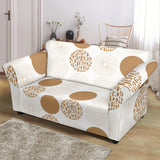 Gold Texture Mushroom Pattern Loveseat Couch Slipcover