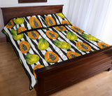 papaya design pattern Quilt Bed Set