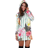 Colorful Orchid Flower Pattern Women'S Hoodie Dress