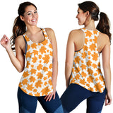 Orange Maple Leaf pattern Women Racerback Tank Top