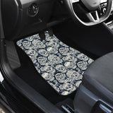 Sugar Skull Black White Pattern Front Car Mats