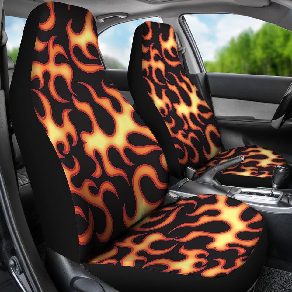 Fire Flame Dark Pattern Universal Fit Car Seat Covers