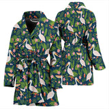 Pelican Pattern Print Design 05 Women's Bathrobe