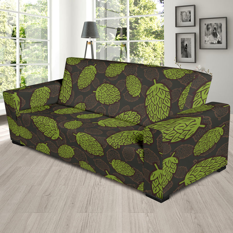 Hop Pattern Black Background Sofa Slipcover