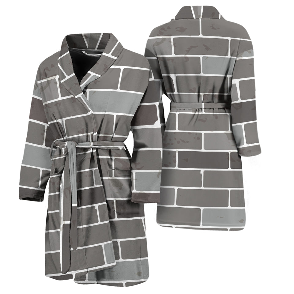 Brick Printed Pattern Print Design 05 Men's Bathrobe