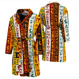Egypt Hieroglyphics Pattern Print Design 01 Men's Bathrobe