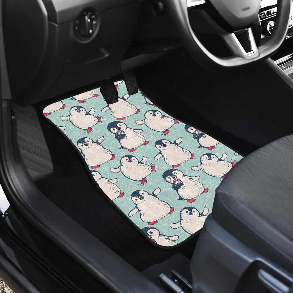 Cute Penguin Pattern Front And Back Car Mats