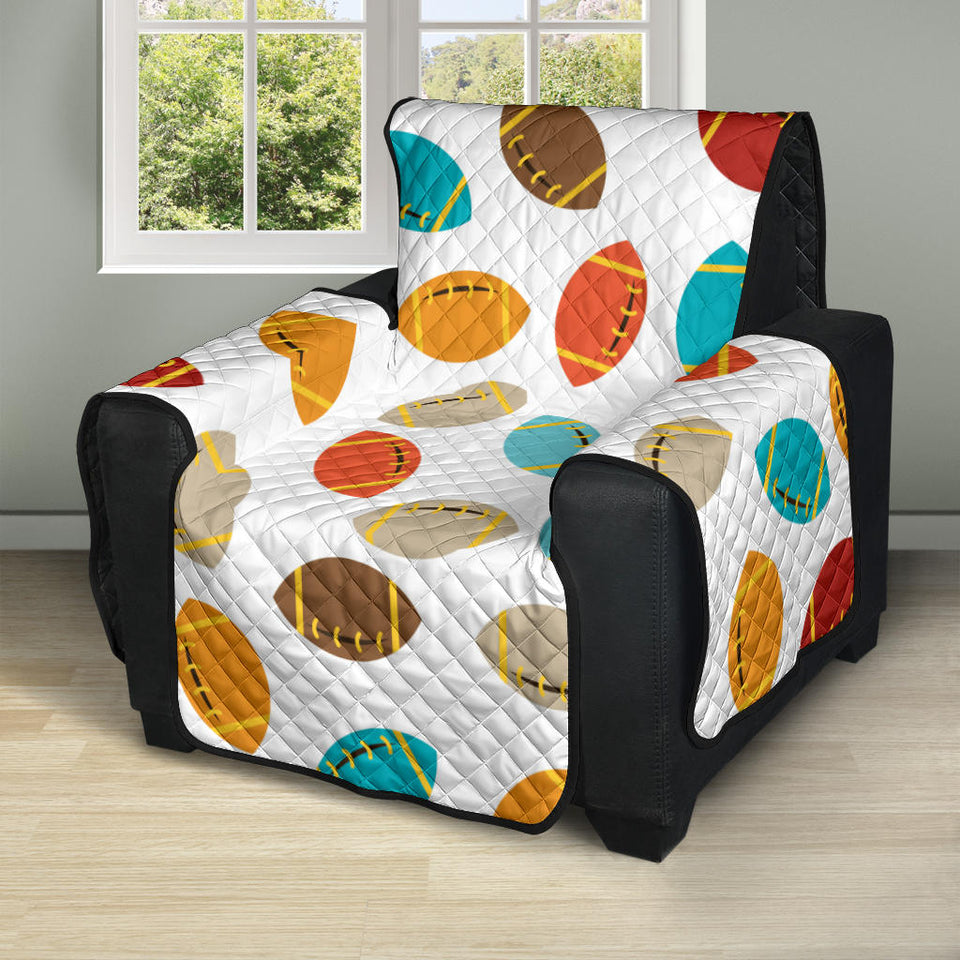 Colorful american football ball pattern Recliner Cover Protector