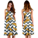 Pizza Design Pattern Sleeveless Midi Dress