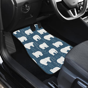 Polar Bear Mother Her Child Pattern Front Car Mats