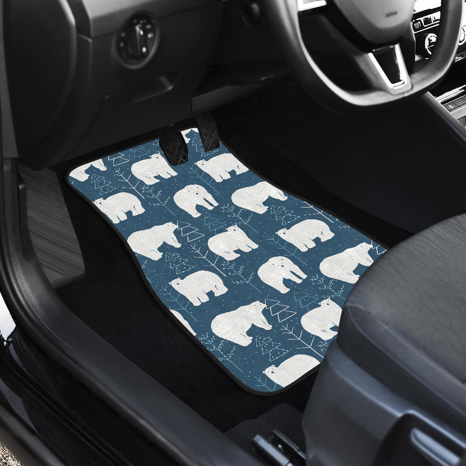 Polar Bear Mother Her Child Pattern Front Car Mats