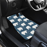 Polar Bear Mother Her Child Pattern Front Car Mats