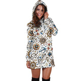 Cute Nautical Steering Wheel Anchor Pattern Women'S Hoodie Dress