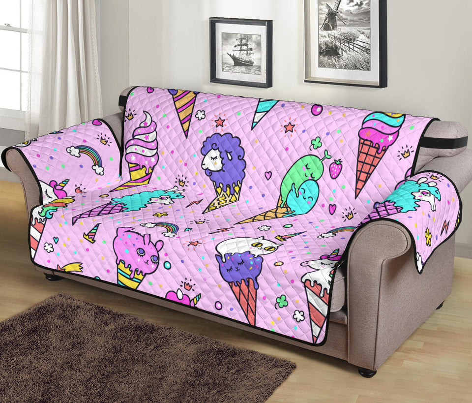 Cute ice cream cone animal pattern Sofa Cover Protector