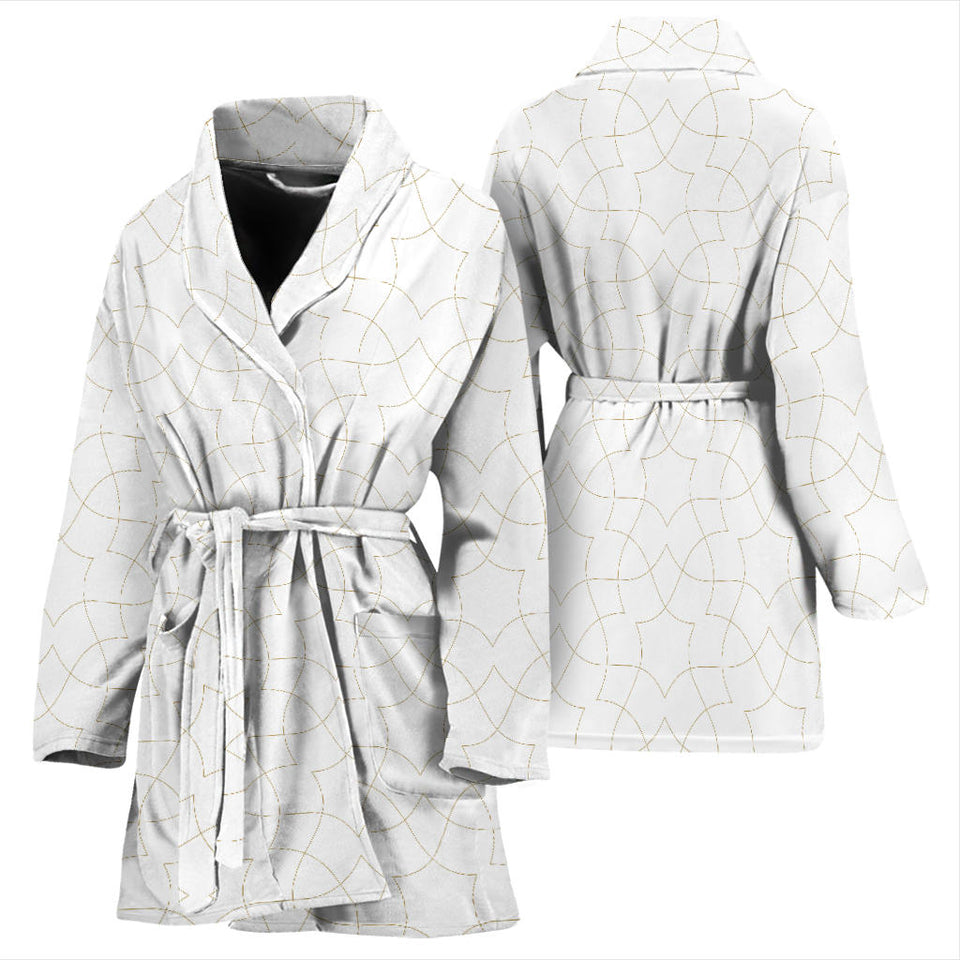 Arabic White Pattern Women'S Bathrobe