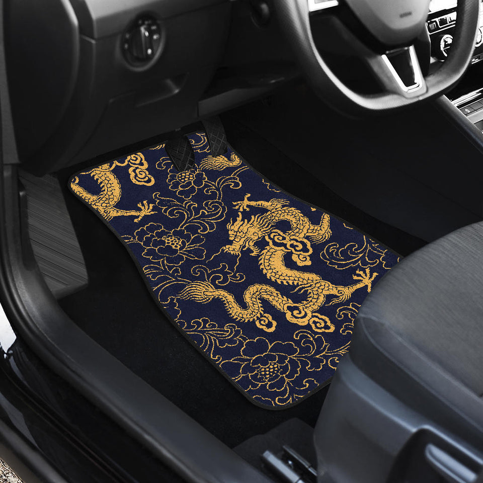 Gold Dragon Pattern Front Car Mats