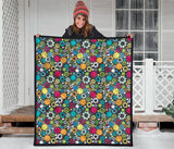 Gear Pattern Print Design 03 Premium Quilt