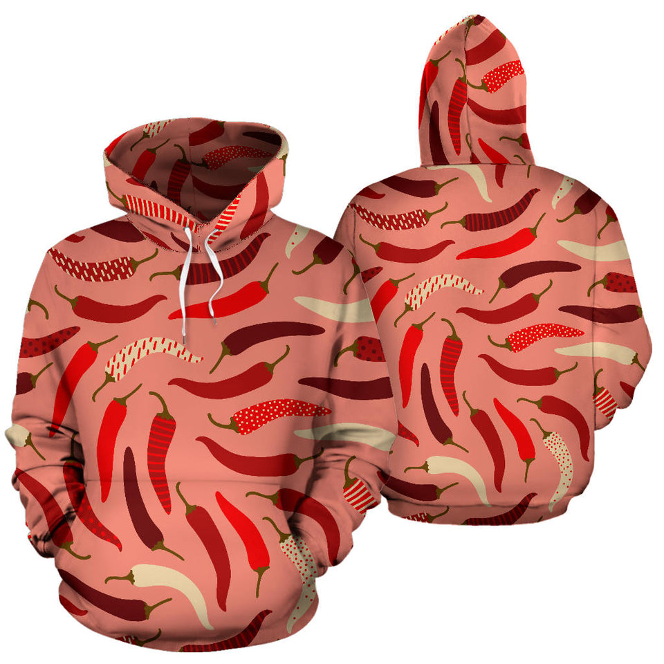 Beautiful Chili Peppers Pattern Men Women Pullover Hoodie
