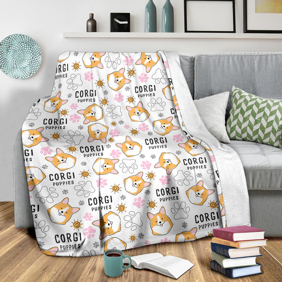 Corgi Dog Pattern Premium Blanket