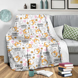 Corgi Dog Pattern Premium Blanket