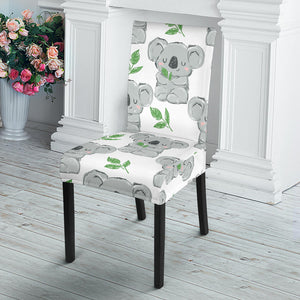 Hand Drawn Koala Leaves Pattern Dining Chair Slipcover