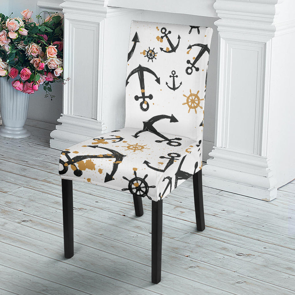 Anchors Rudders Pattern Dining Chair Slipcover