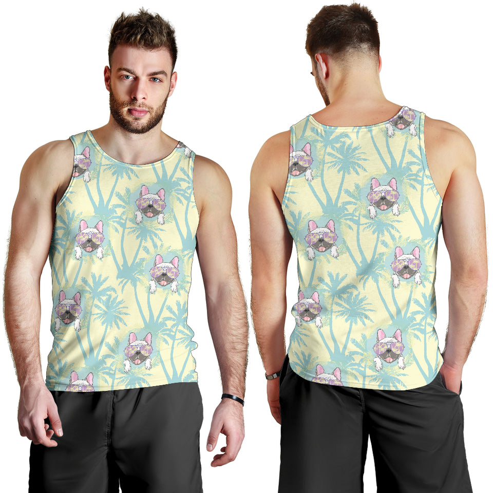 French bulldog hawaii blackground Men Tank Top