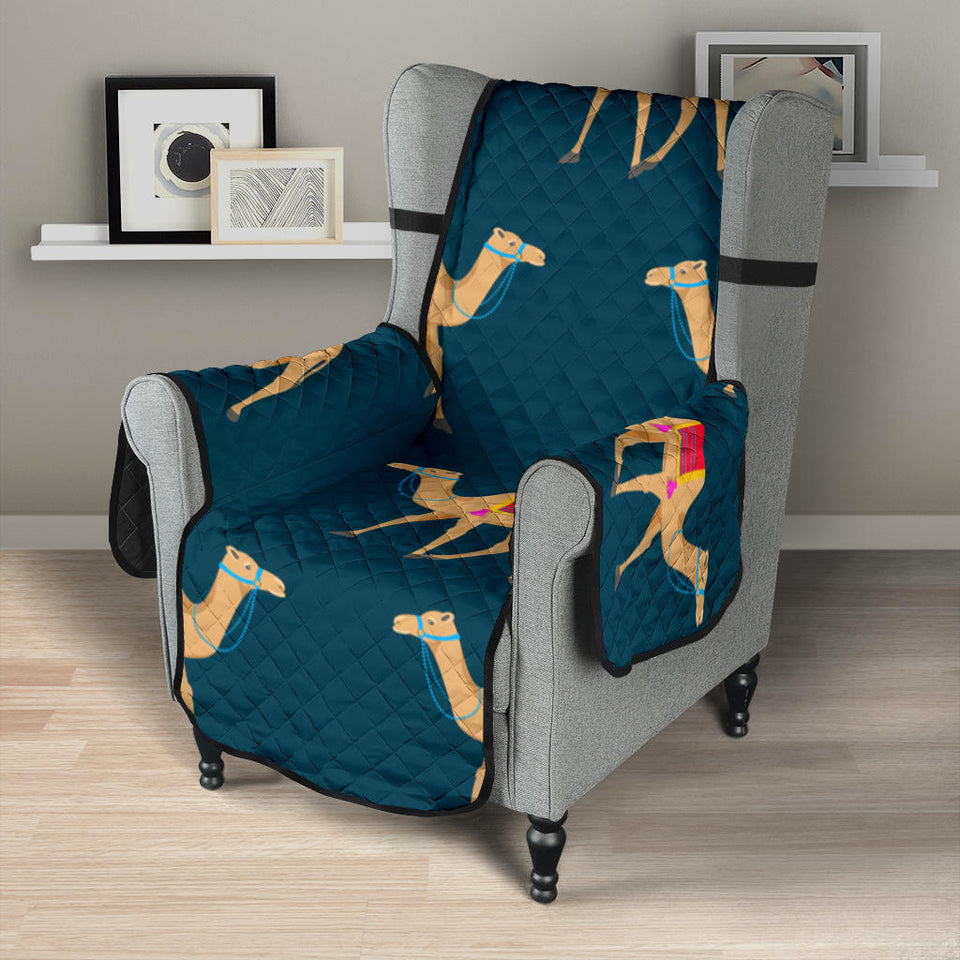 Camel pattern blue blackground Chair Cover Protector