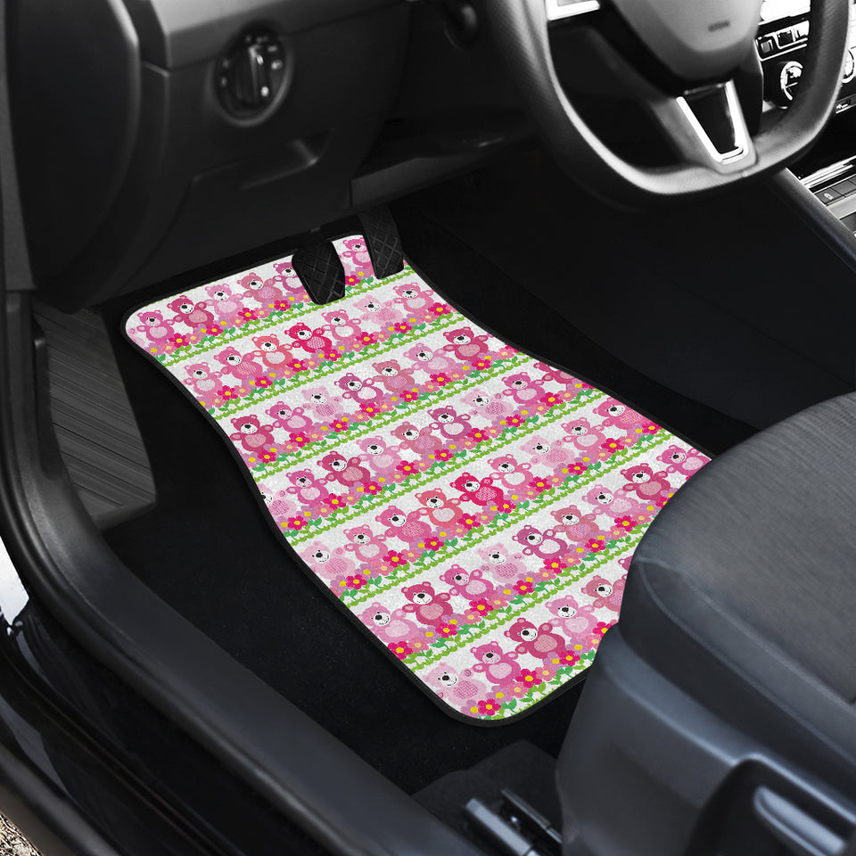 Teddy Bear Pattern Print Design 04 Front Car Mats