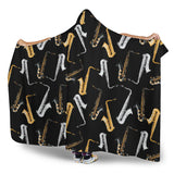 Saxophone Design Pattern Hooded Blanket