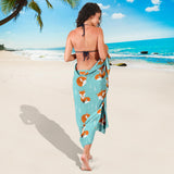 Fox Pattern Blue B Ackground Sarong