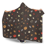 Coffee Bean Leave Pattern Hooded Blanket