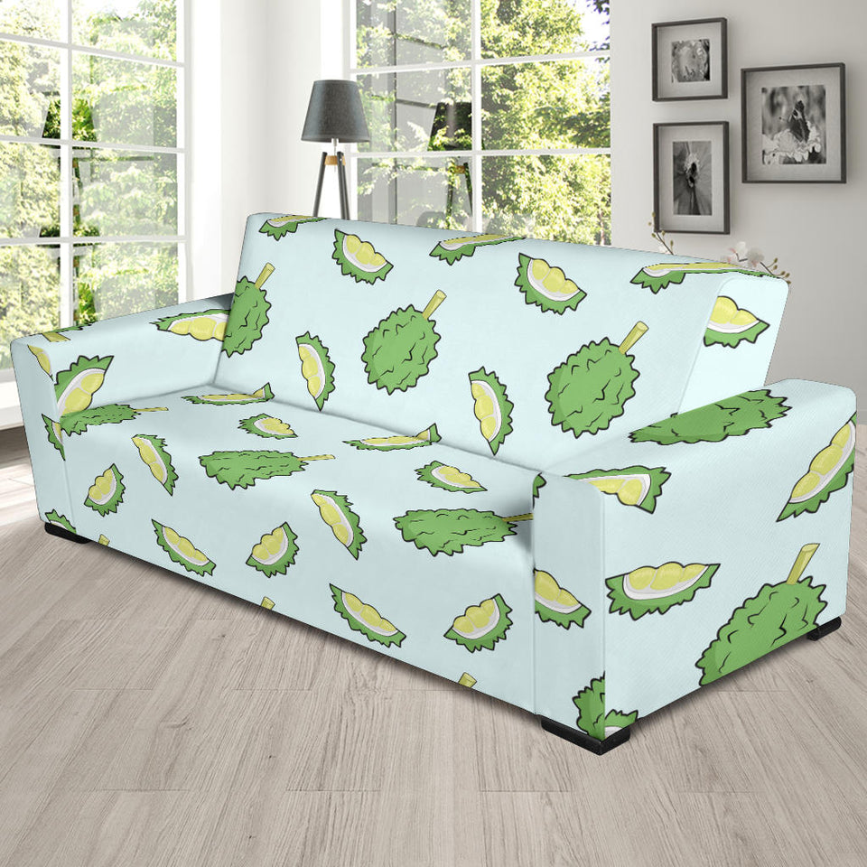 Durian Pattern Blue Background Sofa Slipcover