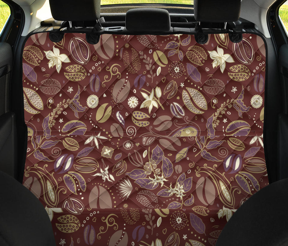 Coffee Bean Flower Pattern Dog Car Seat Covers
