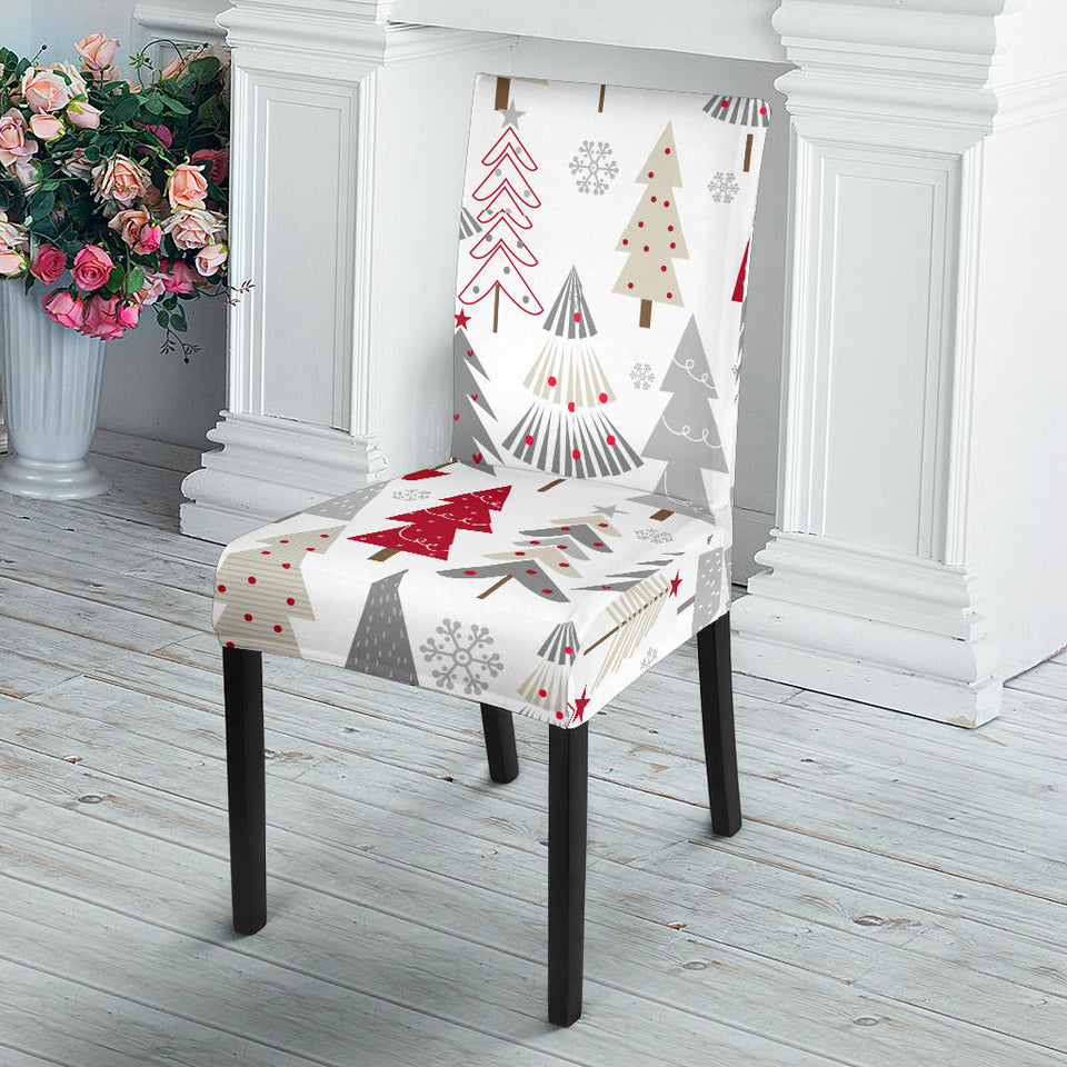 Cute Christmas Tree Pattern Dining Chair Slipcover