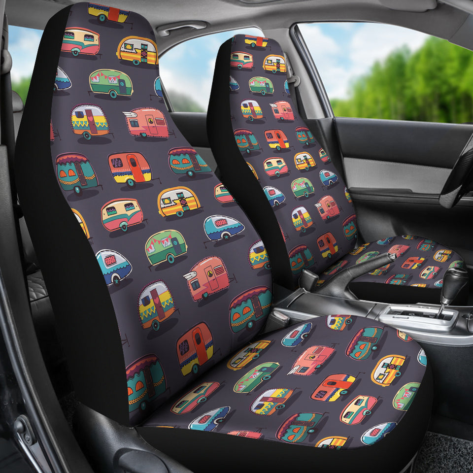 Camper Van Pattern Print Design 02 Universal Fit Car Seat Covers