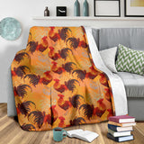 Red Rooster Chicken Cock Pattern Premium Blanket